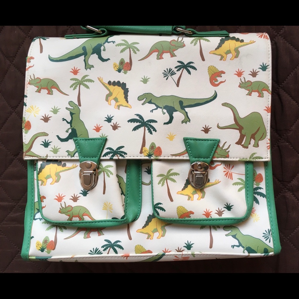 POWELL CRAFT London UK Book Bag Backpack Dinosaurs